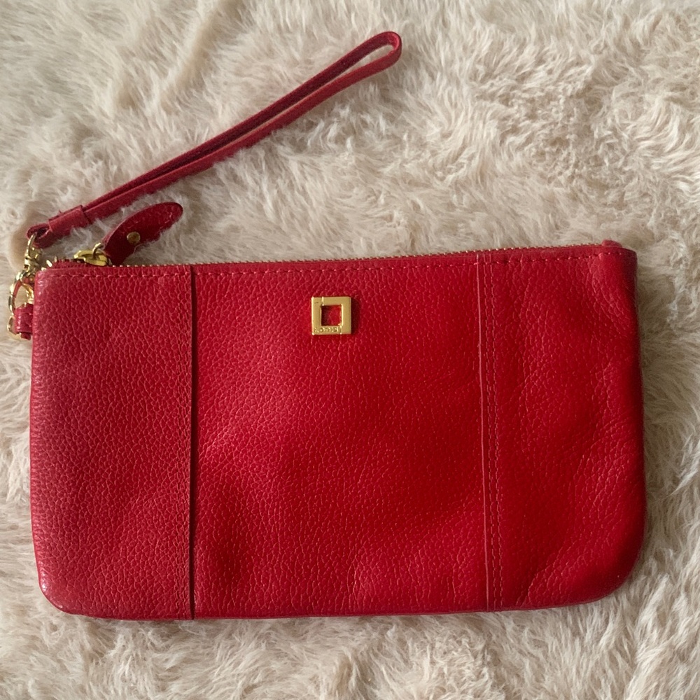 Lodis Red Leather Wristlet